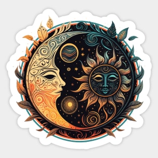 Sun and moon Sticker